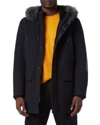 Andrew Marc - Wool-Blend Parka with Faux Fur - Lyst