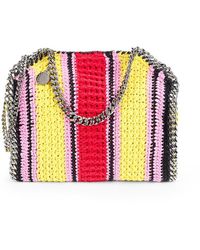 Stella McCartney - Mini Falabella Colorblock Striped Chain Shoulder Bag - Lyst