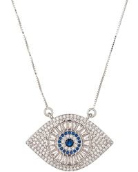 Eye Candy LA - Luxe Sterling Silver & Cubic Zirconia Evil Eye Pendant Necklace - Lyst