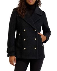 Kensie - Bouclé Wool-blend Peacoat - Lyst