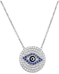 Gabi Rielle - Sterling White & Blue Crystal Evil-eye Pendant Necklace - Lyst