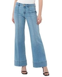 Seven7 - Pintuck High-rise Wide-leg Jeans - Lyst