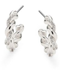 Adriana Orsini - Brunch Rhodium Plated & Cubic Zirconia Twisted Pave Earrings - Lyst