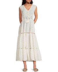 La Moda Clothing - Cotton Tiered Cover-Up Midi-Dress - Lyst
