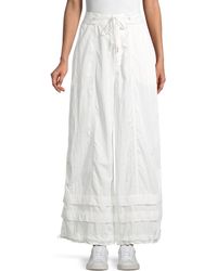 Free People Cotton Birch Wide Leg Pant In Moss Green Lyst