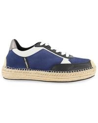 Karl Lagerfeld - Perforated Suede Low-Top Espadrille Sneakers - Lyst
