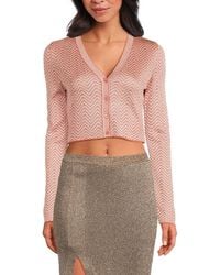 Missoni - Chevron Metallic-Blend Knit Cropped Cardigan - Lyst