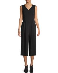 Calvin Klein Sheer-back Cropped Jumpsuit - Black