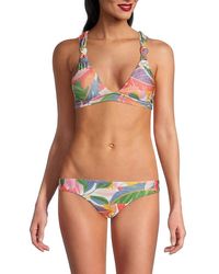 Becca - Bora Print Criss Cross Bikini Top - Lyst