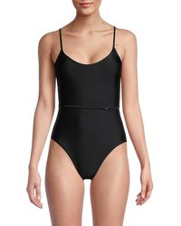 Calvin Klein Solid-hued One-piece Swimsuit - Black