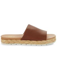 Andre Assous Featherweights Pepper Leather Espadrille Slides - Brown