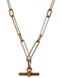 AllSaints Warm Brass Chain Toggle Necklace - Metallic