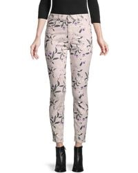 7 For All Mankind - High-rise Floral Ankle Skinny Jeans - Lyst