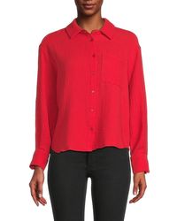 Saks Fifth Avenue - Gauze Long Sleeve Button Down Shirt - Lyst