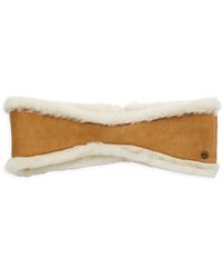ugg reversible leather & shearling headband