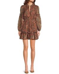 Walter Baker - Darlene Floral Ruffle Minidress - Lyst