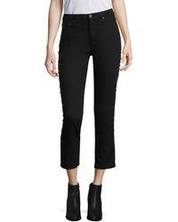 AG Jeans Isabelle Stud High-rise Cropped Jeans - Black