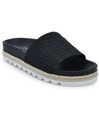 J/Slides Lobel Faux Leather Platform Sandals - Black