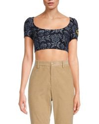 Etro - Floral Jacquard Crop Top - Lyst