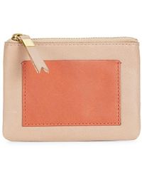 Madewell Leather Pocket Pouch Wallet - Orange