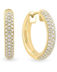 Effy - 14K & 0.75 Tcw Diamond Huggie Earrings - Lyst