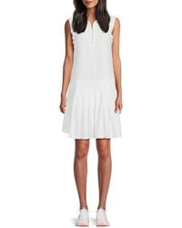 Tommy Hilfiger - Zip-front Sleeveless Pleated Polo Dress - Lyst