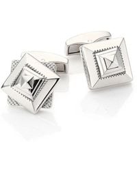 Tateossian - Rhodium-plated Sterling Silver Cufflinks - Lyst