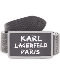 Karl Lagerfeld - Logo Leather Belt - Lyst