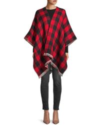 Vince Camuto Reversible Buffalo Check Wrap - Red