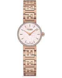 Fendi - Forever 19Mm Stainless Steel, Mother Of Pearl & Diamond Bracelet Watch - Lyst