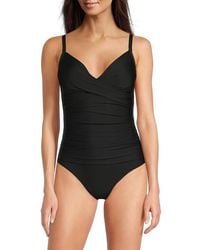 DKNY - Twist-Front One-Piece Swimsuit - Lyst