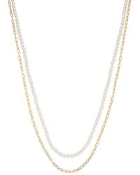 Adriana Orsini - La Vie 18k Goldplated, Faux Pearl & Cubic Zirconia Layered Necklace - Lyst