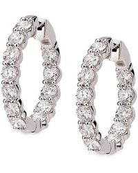 Saks Fifth Avenue - 14K & 3 Tcw Lab Grown Diamond Hoop Earrings - Lyst