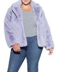 Apparis Manon Faux Fur Jacket - Purple