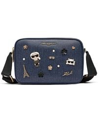 Karl Lagerfeld - Maybelle Karl & Choupette Embellished Crossbody Bag - Lyst