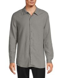Onia - Long Sleeve Linen Blend Shirt - Lyst