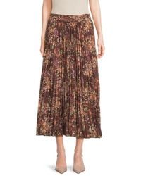 Wdny - Floral Pleated Midi-Skirt - Lyst