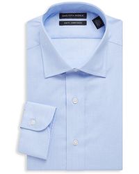 Saks Fifth Avenue Synthetic Trim-fit Solid Dress Shirt in Blue for Men Mens Clothing Shirts Formal shirts 