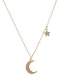 Saks Fifth Avenue - 14K Moon & Star Pendant Necklace - Lyst