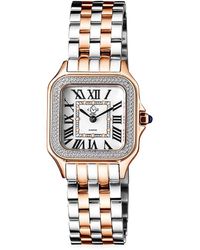 Gv2 Milan 27.5mm Two-tone Stainless Steel & Diamond Bracelet Watch - White