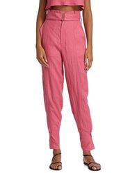 Hevron - Leona Belted Linen Pants - Lyst