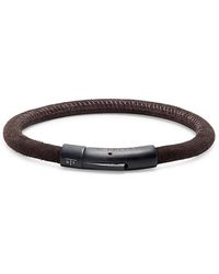 Tateossian - Rt Suede & Ion Plated Black Stainless Steel Cord Bracelet - Lyst