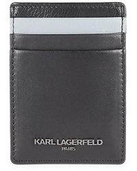Karl Lagerfeld - Logo Leather Card Case - Lyst