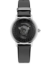 Versace - Medusa Alchemy 38mm Stainless Steel & Leather Strap Watch - Lyst