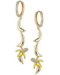 Eye Candy LA - Luxe Shirin 18K Goldplated & Cubic Zirconia Banana Dangle Earrings - Lyst
