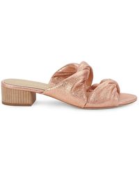 Etienne Aigner Bria Leather Twist Strap Block-heel Sandals - Pink