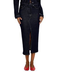 GOOD AMERICAN - Stretch Denim Midi-Skirt - Lyst