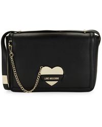 Love Moschino Heart Logo Charm Crossbody Bag - Black