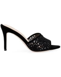 L'Agence - Armande 85Mm Suede Crochet Mules - Lyst