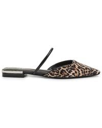 DKNY - Cabbi Leopard Print Slingback Flat Sandals - Lyst